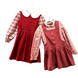 Vintage Girls 5-6 Dress Bundle‎ Collared Peter Pan Collar Prairie Polly Flinders